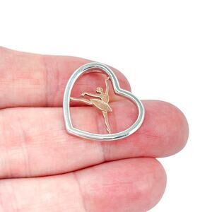 Vintage Sterling Silver 925 Rose Gold-Tone Dancing Ballerina Pendant